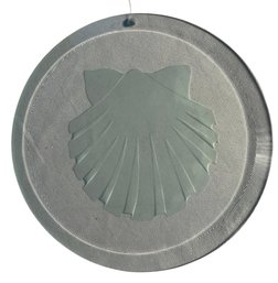 Signed And Dated Etched Glass Seashell Hanging Decor(K)