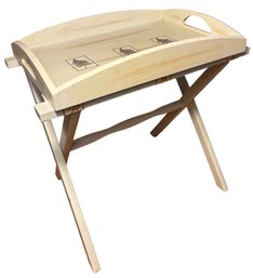 Olive And Thyme Wooden Tv Tray With Folding Stand (BR1)