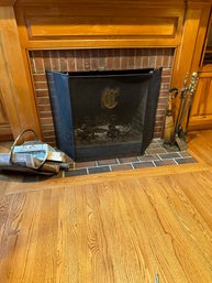 Fireplace Tools Screen Andirons Log Carrier