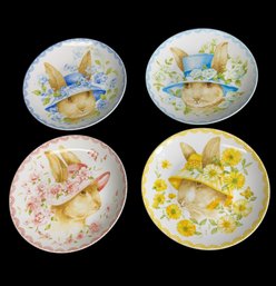 222 Fifth Bunny Party Decorative Plate Set 4pc
