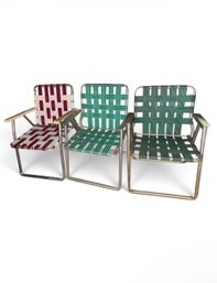 Three Folding Beach Chairs (B)