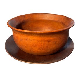 Large Wooden Salad Bowl & Underplate (DR)