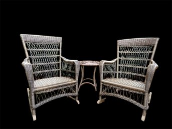 Rocking Chair & Side Table Resin Outdoor Set  (by)