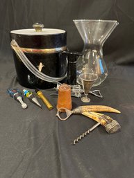 Bar Lot Sterling Openers And Jigger Cross Shot Stack