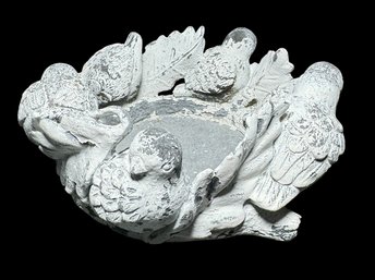 Cement Bird Ring Pot Bird Feeder / Bath Garden Decor (B)