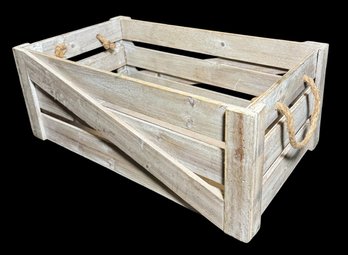 Rustic Farmhouse Style Storage Crate With Handles (B)