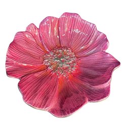 Mariposa Pink Flower Metal Trinket Dish