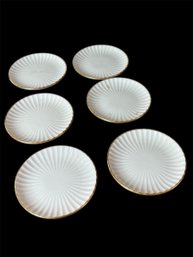 Lenox Mini Gold Rim Scalloped Trinket Ring Dishes 6pc (DR)