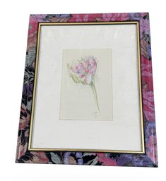 1980s Original Signed & Framed Floral Art