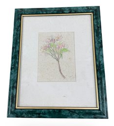 1980s Original Signed & Framed Floral Art