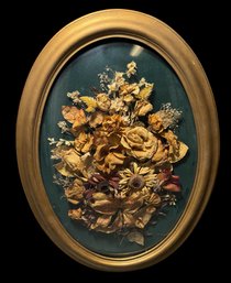 Esther Weiss Buffum Framed Dried Floral Arrangement Art Made In Brandon, Vermont (B)