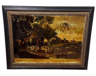 Old English Hunting Scene Framed Art Print (BR)