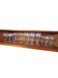 Shelf Full Of Assorted Drinking Glassware 24 Pc (DR)