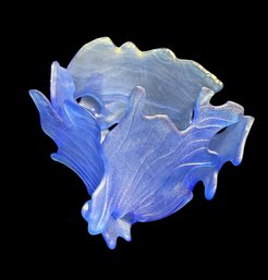 Blue Seaweed Fused Art Glass Votive Holder