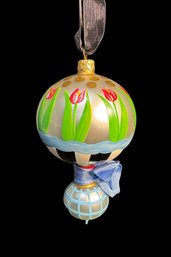 Mackenzie Childs Double Drop Glass Christmas Ornament