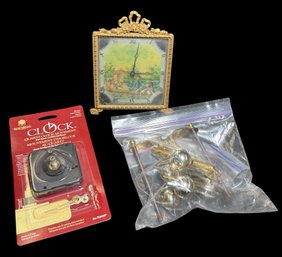 Gold Tone Clock & Clock Parts (B)