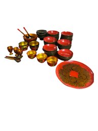Russian Lacquerware Dinnerware Set 36 Pc (DR)