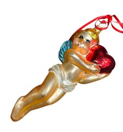 Christopher Radko Glass Cupid Ornament Valentines Day