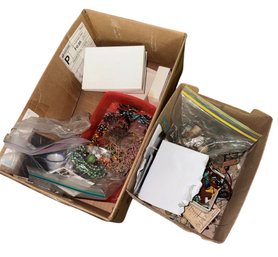 Two Boxes Of Costume Jewelry Pieces (G)