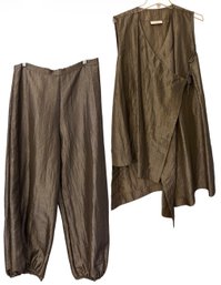 Bryn Walker Womens Draped Sleeveless Top And Pants Size Large (C1)