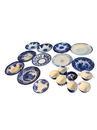 Large Collection Of Flow Blue China 20 Pc