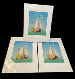 Summer Joy By Annette Nichols Trio Of Signed Prints Dogs Sailing (B)