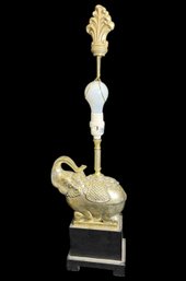 Gold Tone Indian Elephant Table Lamp Works!