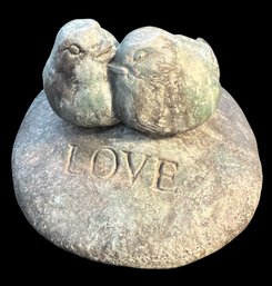 Love Birds On Rock Outdoor Garden Statue (LR)