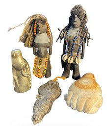 African Carved Dolls, Gazelle Head & Small Decor (LR)