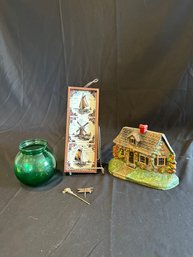 Pins Doorstop Green Glass Dutch Tiles