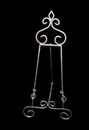 Black Wrought Iron Tripod Plate Stand