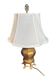 Gilded Brass Footed Table Lamp Works!