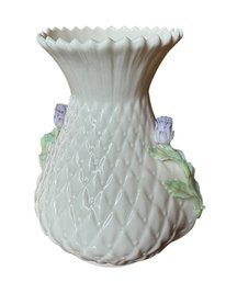 Belleek Ireland Purple Thistle Bone China Vase (MB)