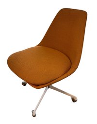 Orange Swivel Chair On Wheels (LR)