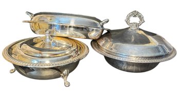 Silver Tone Serving Dish Trip FB Rogers, Poole (BR2)