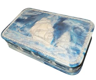 Incolay Stone Sailing Ship Trinket Box (BE)