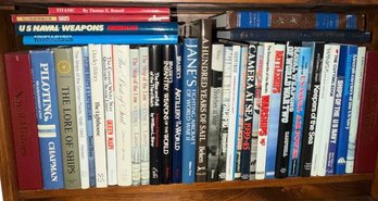 Shelf Full Of Books About Sailing & US Military (BE)