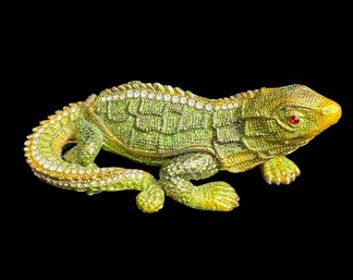 Faberge Style Monitor Lizard Ring Trinket Box