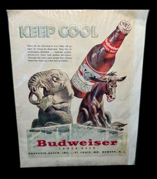Budweiser Vintage Advertising GOP Elephant & Democratic Donkey (GBR)