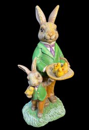 Father & Son Bunny Rabbit Statue