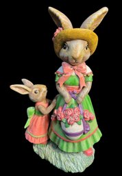 Mother & Daughter Bunny Rabbit Statue