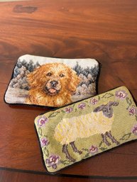Two Animal Pouches, One Dog And One Sheep