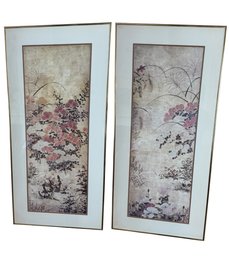 Oriental Floral Framed Wall Art Print Pair (LR)