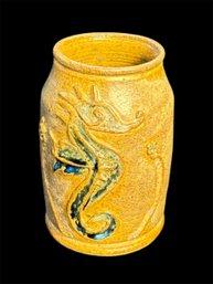 Seahorse Original Signed Studio Pottery Vessel (LR)