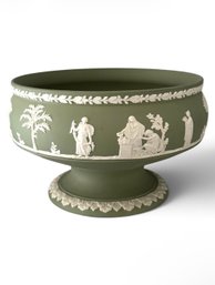 Wedgwood Green Jasperware Pedestal Fruit Bowl (LR)