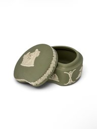 Wedgwood Sage Green Jasperware Bean-shaped Trinket Box (LR)