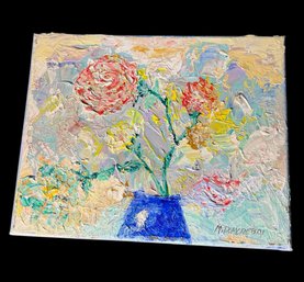 Original Signed Floral Painting On Canvas