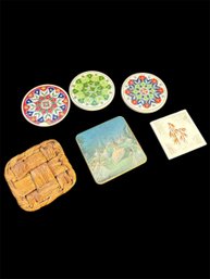 Danish, Greek And Assorted Coasters 6pc (LR)