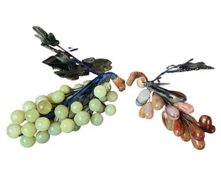 Alabaster Stone Grape Cluster Pair (K)