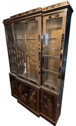 Drexel Heritage Chinoiserie Black Lacquer China Cabinet (E)